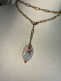 Brass paperclip rose bellychain multiwear necklace wrap bracelet