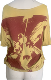 In the end shredded slit weave cut up band t shirt