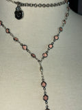 Purple rhinestone dove and heart charm adjustable multiwear silver bodychain
