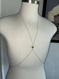 Coin pearl and Swarovski crystal adjustable multiwear silver bodychain