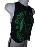 Lucky st Patrick’s day Star Wars the dark side of the force darth Vader super villain shamrock drinking party dont push your luck of the Irish crop tank top graphic holiday backless muscle t shirt