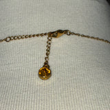 Real switch blade opens Stainless Steel gold plated Necklace with yellow rhinestone