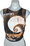 Bleached The Nightmare Before Christmas Inspired holiday slitweave graphic muscle t shirt crop tank top