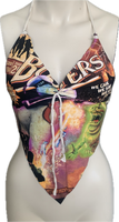 Classic Ghostbusters shredded handkerchief style retro halter top