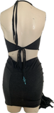 90s concert cut up slit weave t shirt shredded halter crop top fringe micro mini skirt