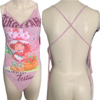 Perfectly sweet Strawberry shortcake picked daily Festival Fashion shredded handkerchief style retro halter top concert t shirt