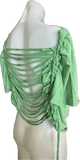 Lucky st Patrick’s Day Mickey Mouse leprechaun shamrock luck of the Irish graphic holiday backless cut up woven t shirt crop top