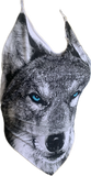 Icy blue eyed backless wolf shredded handkerchief style halter top XS S
