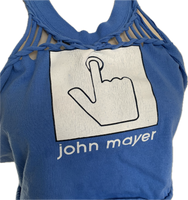 John Mayer upcycled backless cut up Vintage muscle t shirt tie back tank crop top