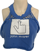 John Mayer upcycled backless cut up Vintage muscle t shirt tie back tank crop top