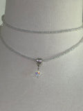 White crystal vintage Swarovski bellychain multiwear necklace wrap bracelet