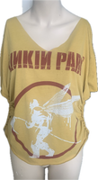 In the end shredded slit weave cut up band t shirt