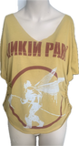 In the end shredded slit weave cut up band t shirt