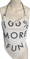 100% more fun backless overly shredded bikini halter top XXS