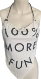 100% more fun backless overly shredded bikini halter top XXS