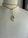 Brass paperclip rose bellychain multiwear necklace wrap bracelet