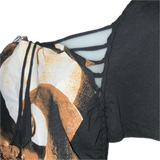 The Nightmare Before Christmas backless holiday slitweave overly shredded asymmetric graphic halloween t shirt crop top