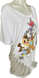 Looney Tunes bboys shredded backless oversized graphic t shirt