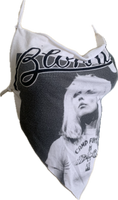 Call me Festival Fashion upcycled shredded handkerchief style retro halter top concert t shirt