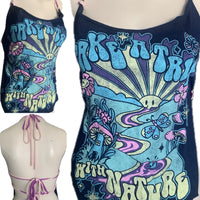 Shroomie take a trip with nature Festival Fashion trippy shredded cut up retro halter top t shirt