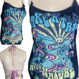 Shroomie take a trip with nature Festival Fashion trippy shredded cut up retro halter top t shirt