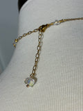 Vintage Crystal and light purple rhinestone flower stainless steel necklace