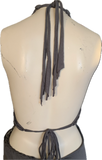 RHCP Fringe cut up slit weave backless Micro Mini tshirt dress