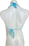 Blue mermaid mermaidcore shredded cut up t shirt handkerchief style retro halter crop top
