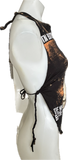 The Nightmare Before Christmas Inspired bleached backless braided Halloween holiday cut up graphic t shirt crop handkerchief style halter tank top XXXS XXS XS S