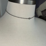 Find your center simple clear rhinestone vintage Swarovski  silver chain choker Necklace