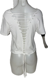 Festival Fashion The Rolling Stones shredded backless retro slit weave v back cut woven t shirt crop top