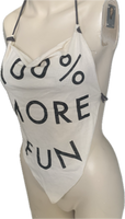 100% more fun backless overly shredded bikini halter top XXS