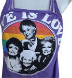Golden Girls love is love cut up lace up backless Micro Mini tshirt dress