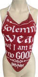 Up to no good sorcery Festival Fashion shredded handkerchief style retro halter top concert t shirt