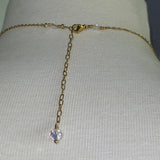 Vintage AB Crystal and clear rhinestone flower stainless steel necklace