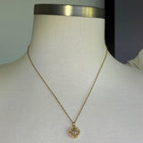 Gold plated crystal star adjustable stainless steel DIVINELY GUIDED rhinestone compass necklace