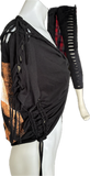 The Nightmare Before Christmas backless reversible back to front Halloween holiday slitweave graphic overly shredded crop top t shirt