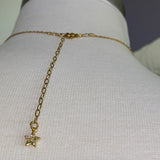 Stainless Steel gold toned garnet coin Pearl and rhinestone star Necklace