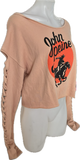 John Prine country classic folk rock music slit weave backless slitweave cropped sweatshirt