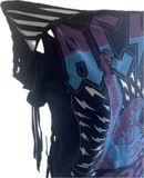 Let there be Rock 77 Festival Fashion shredded backless retro slit weave crop top concert t shirt