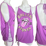 Its Only Rock n Roll cut up embroidered backless tank top