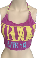 90s neon shredded cut up retro halter crop top bikini t shirt