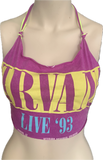 90s neon shredded cut up retro halter crop top bikini t shirt