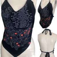 C.R.E.A.M. Festival Fashion shredded handkerchief style retro halter top concert t shirt
