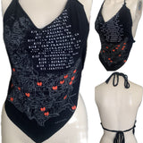 C.R.E.A.M. Festival Fashion shredded handkerchief style retro halter top concert t shirt