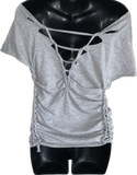 Ireland lucky Backless shamrock Shredded v back St Patrick’s Day party T Shirt