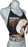 The Nightmare Before Christmas Inspired backless Halloween holiday cut up graphic t shirt crop halter top