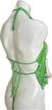 80s Festival Fashion Aerosmith deuces are wild shredded cut up retro green halter top t shirt