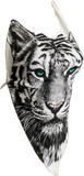 Icy blue eyed backless white tiger shredded handkerchief style retro halter top