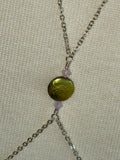 Coin pearl and Swarovski crystal adjustable multiwear silver bodychain